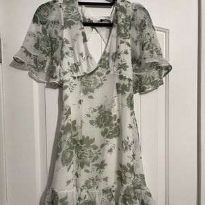Sage green petal and pup dress